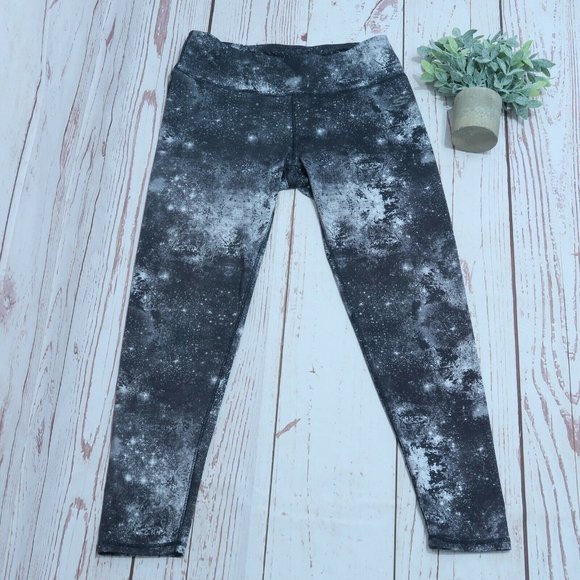 Skechers Pants - Skechers Galaxy Black White Workout Gym Leggings Woemns Size Large